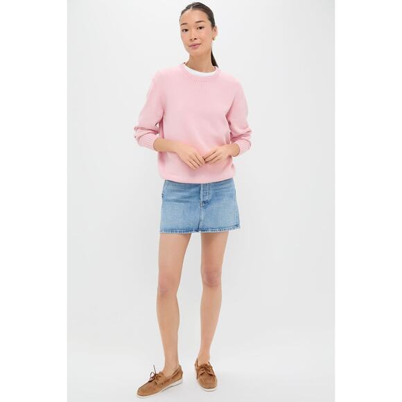 TUCKERNUCK Pink Stone Washed Cotton Anne Crewneck Sweater Size L NWT - Picture 4 of 6